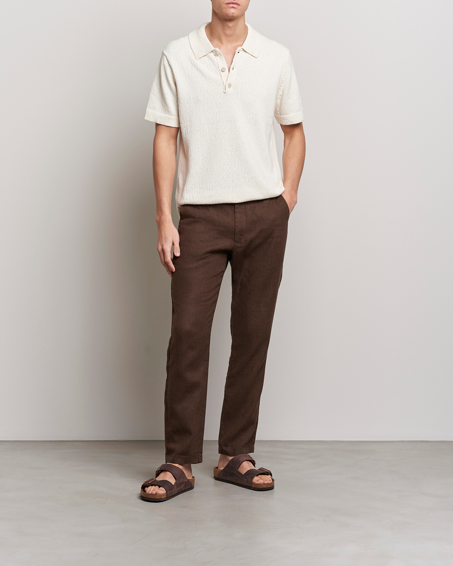 Men | Trousers | NN07 | Karl Linen Trousers Brown