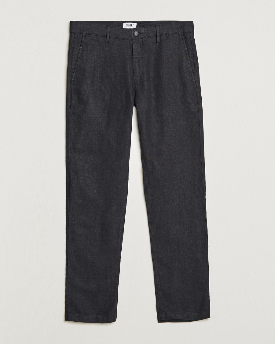Men | Trousers | NN07 | Karl Linen Trousers Black