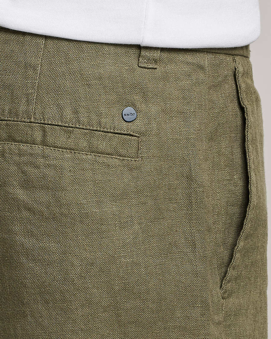 Men | Shorts | NN07 | Crown Linen Shorts Army