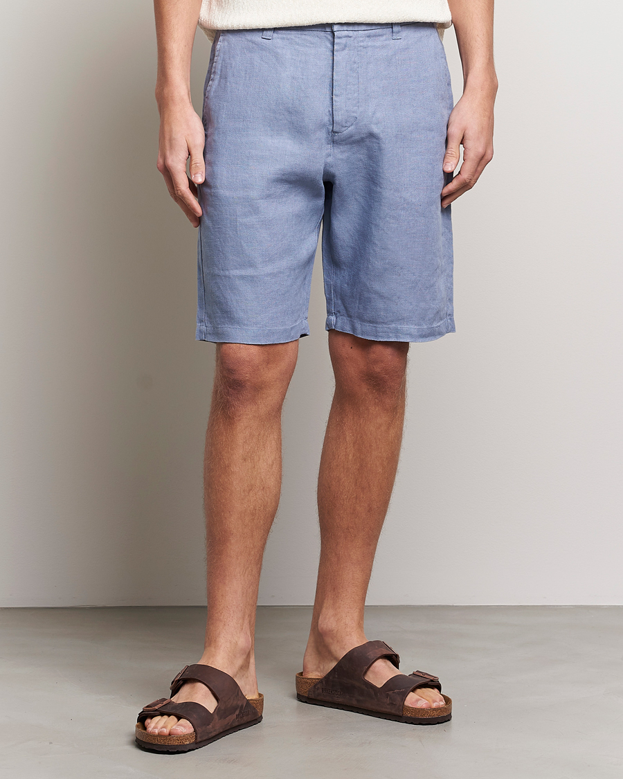 Men | NN07 | NN07 | Crown Linen Shorts Dust Blue