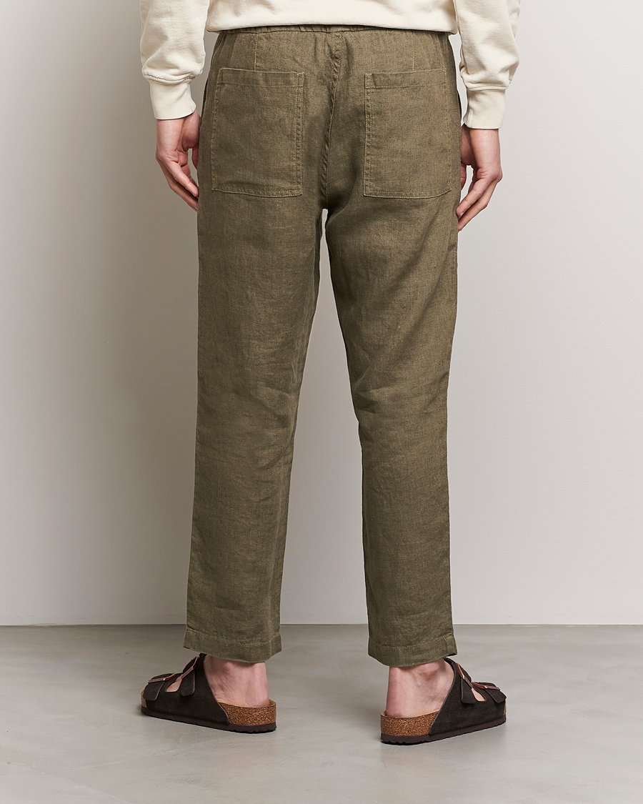 Men | Trousers | NN07 | Keith Drawstring Linen Trousers Army