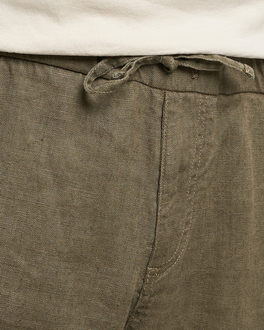 Men | Trousers | NN07 | Keith Drawstring Linen Trousers Army