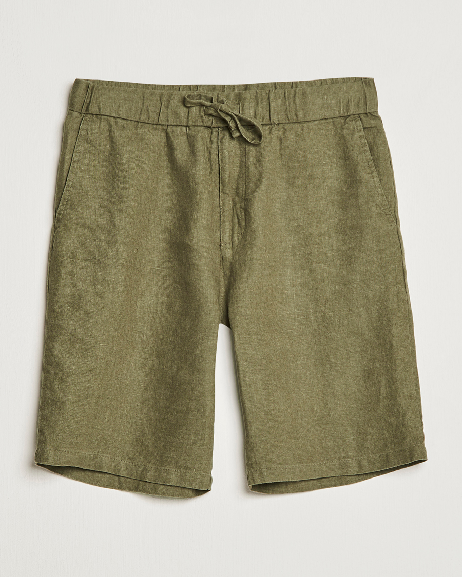 Men | Shorts | NN07 | Keith Drawstring Linen Shorts Army