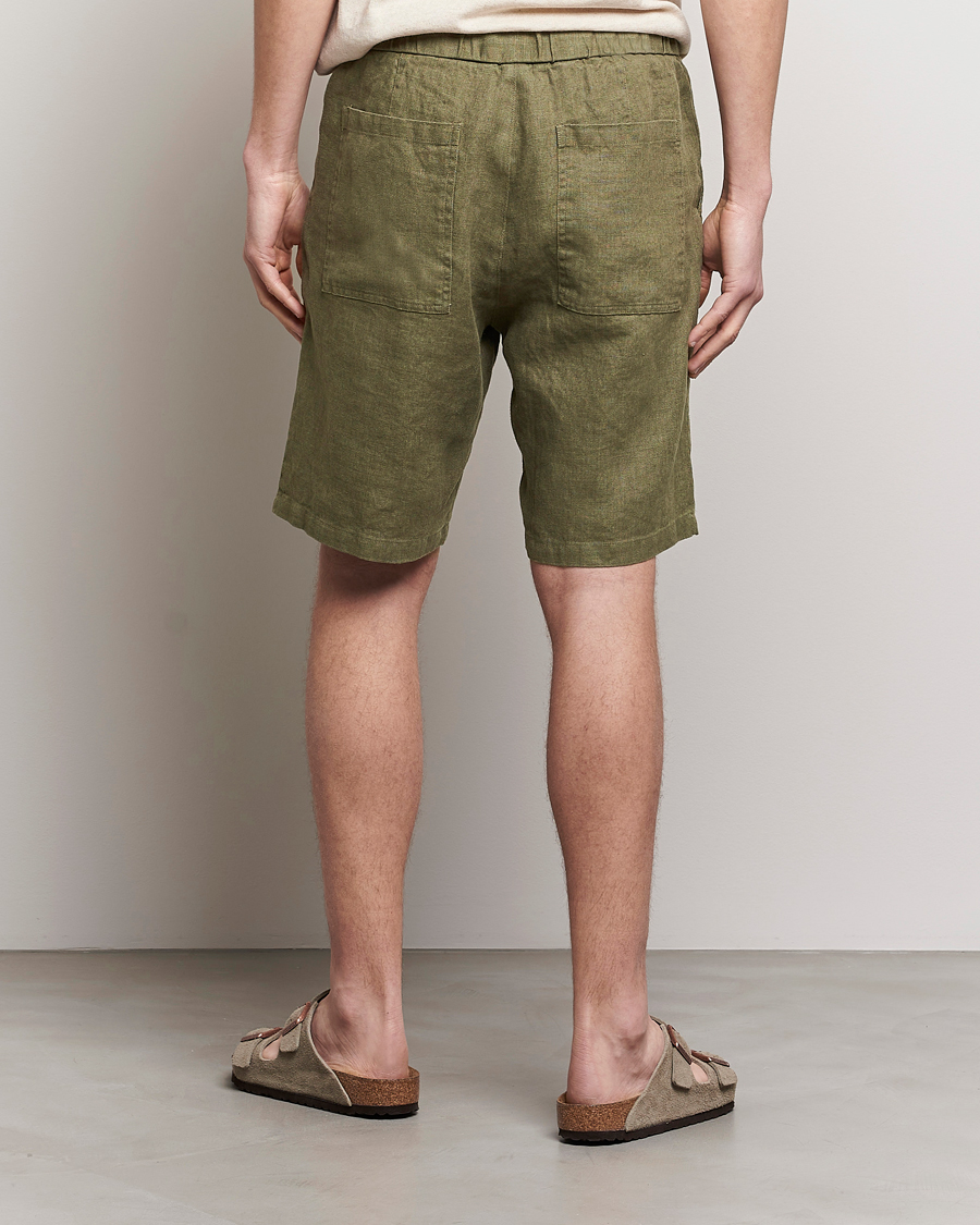 Men | Shorts | NN07 | Keith Drawstring Linen Shorts Army