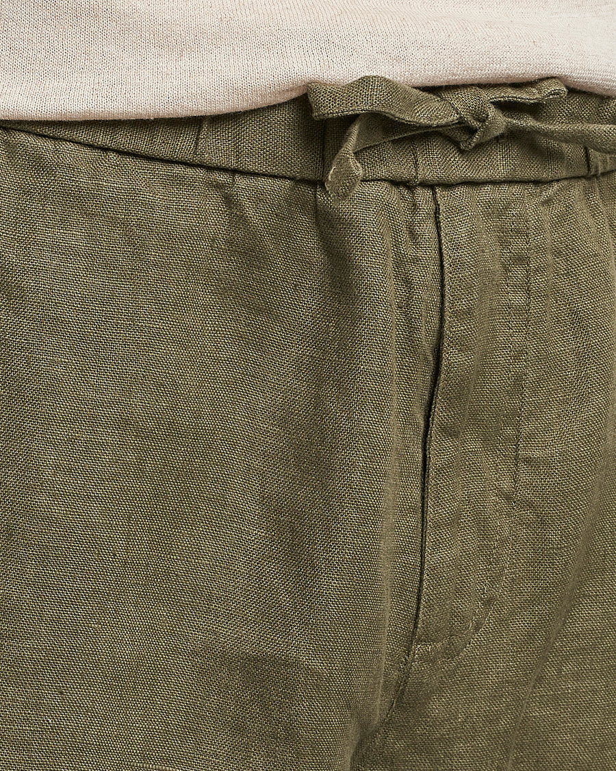 Men | Shorts | NN07 | Keith Drawstring Linen Shorts Army