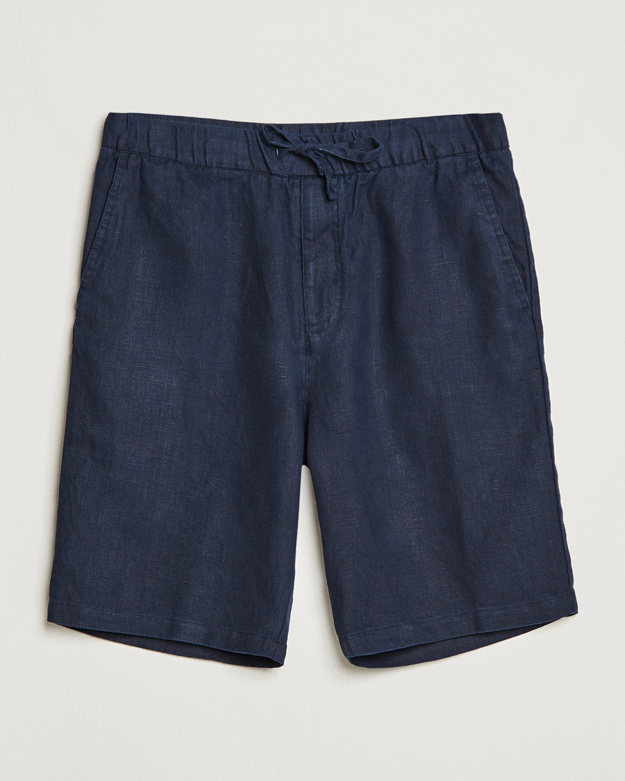 Men | Shorts | NN07 | Keith Drawstring Linen Shorts Navy