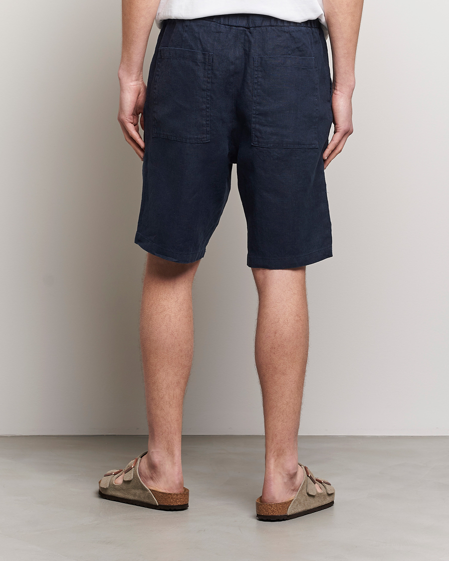 Men | Shorts | NN07 | Keith Drawstring Linen Shorts Navy