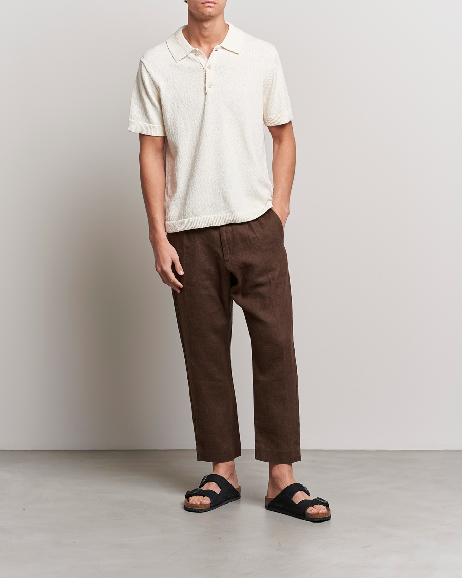 Men | Trousers | NN07 | Bill Pleated Linen Trousers Brown