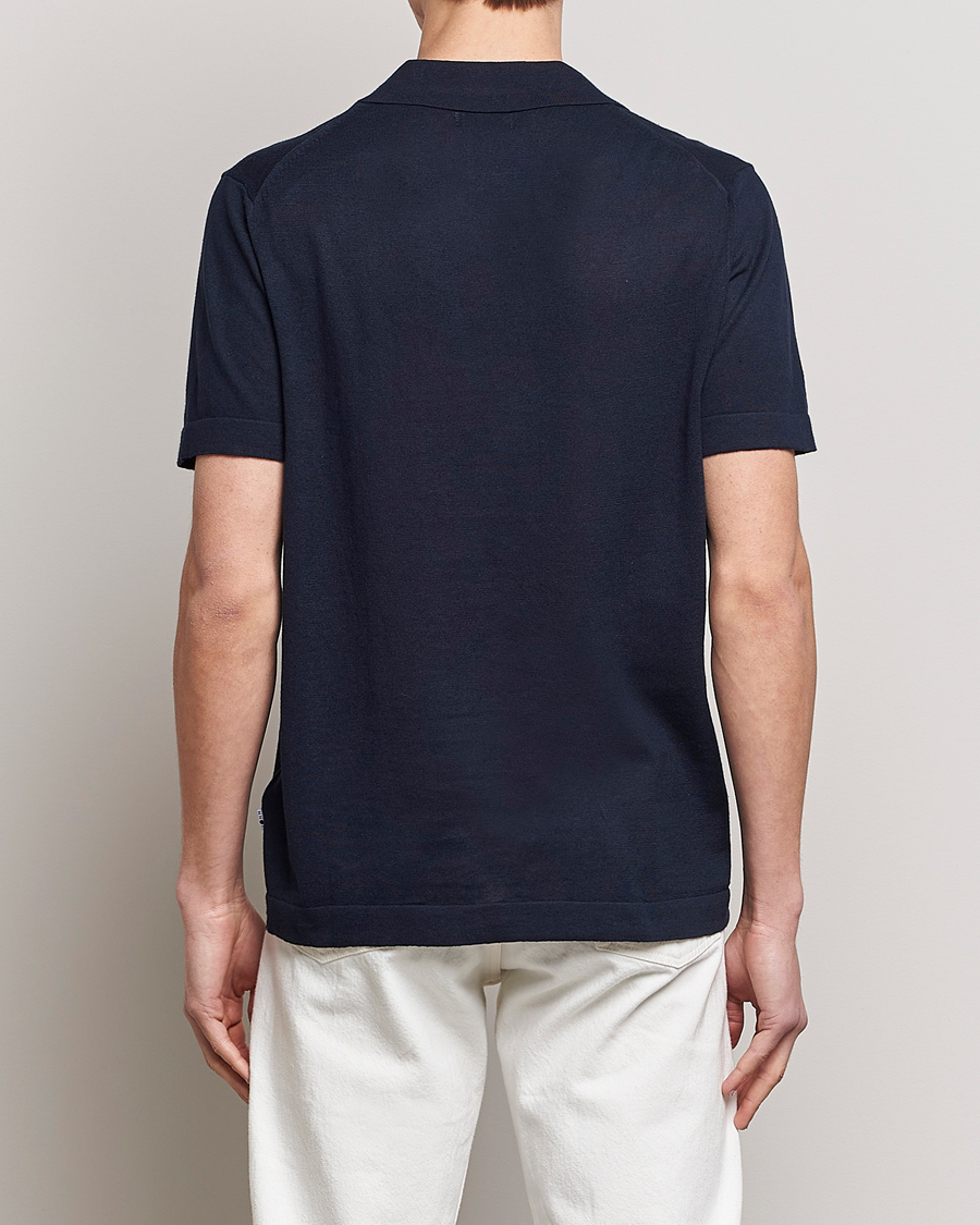 Men | Polo Shirts | NN07 | Ryan Cotton/Linen Polo Navy Blue