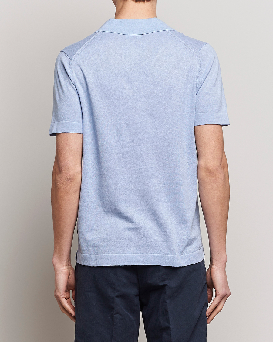 Men | Polo Shirts | NN07 | Ryan Cotton/Linen Polo Brunnera Blue