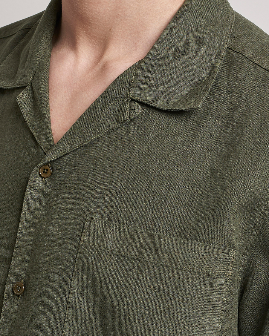 Men | Shirts | NN07 | Julio Linen Resort Shirt Army