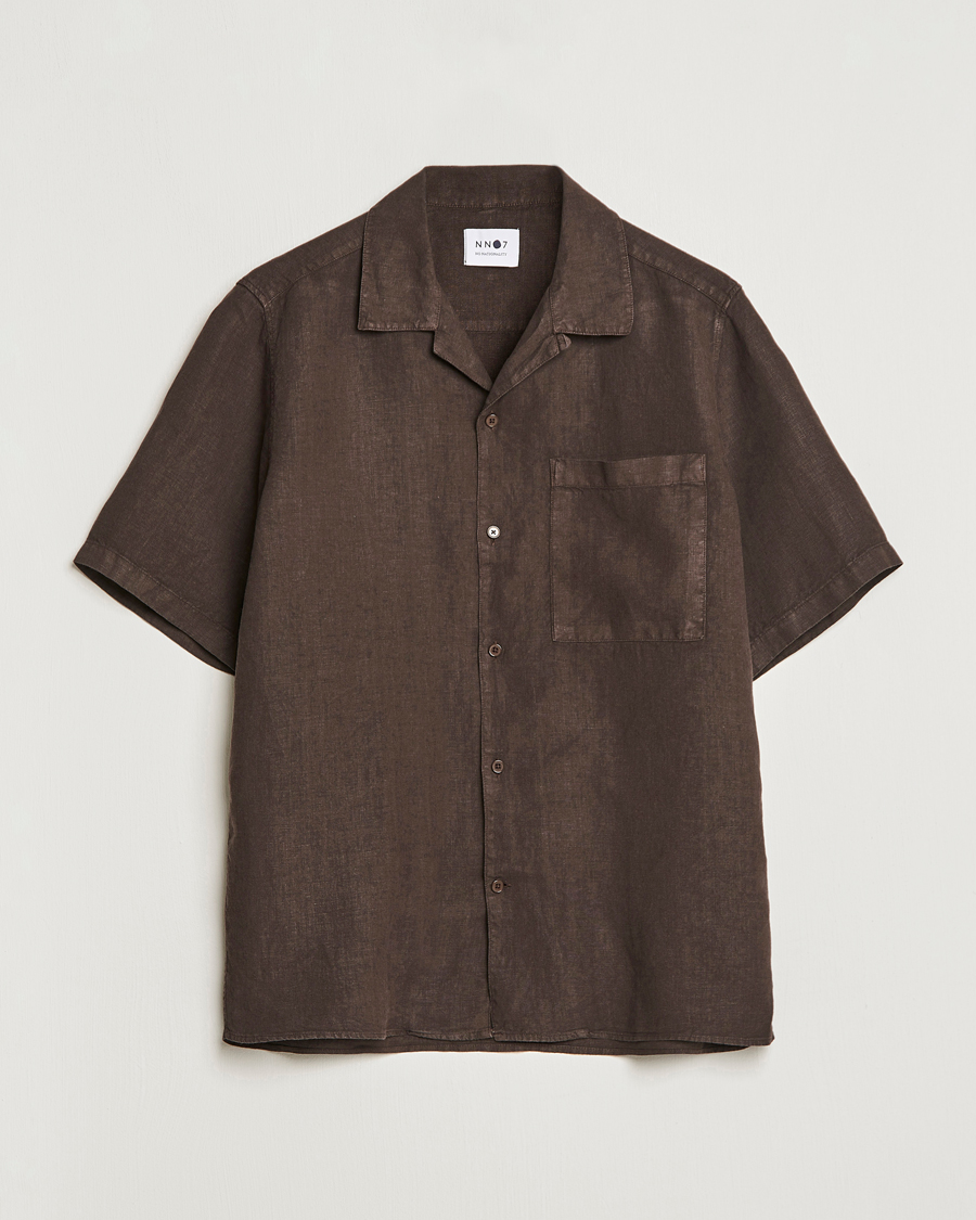 Men | Shirts | NN07 | Julio Linen Resort Shirt Brown