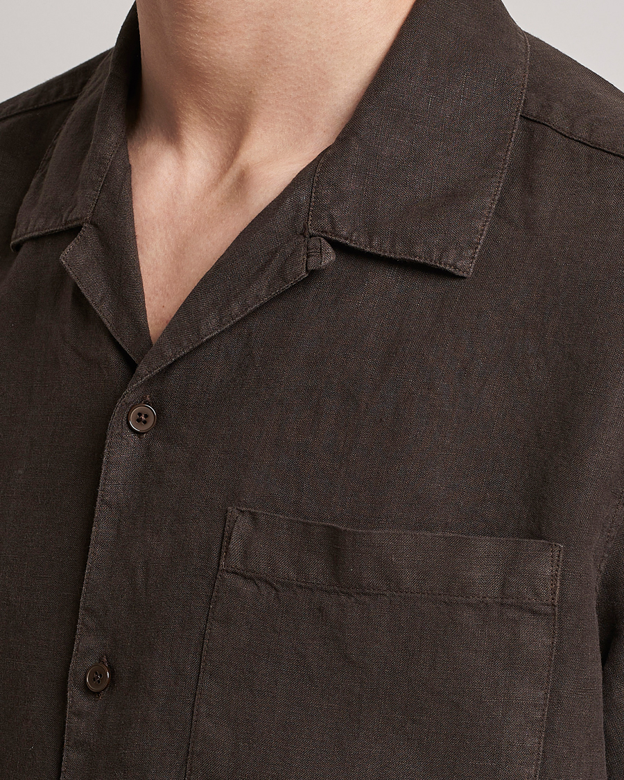 Men | Shirts | NN07 | Julio Linen Resort Shirt Brown
