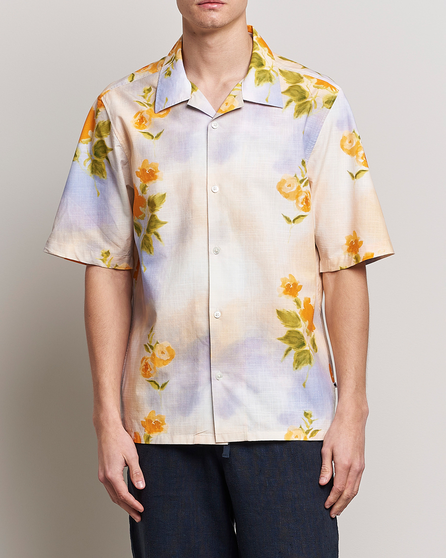 Men | Short Sleeve Shirts | NN07 | Ole Short Sleeve Printed Cotton/Tencel Shirt Multi