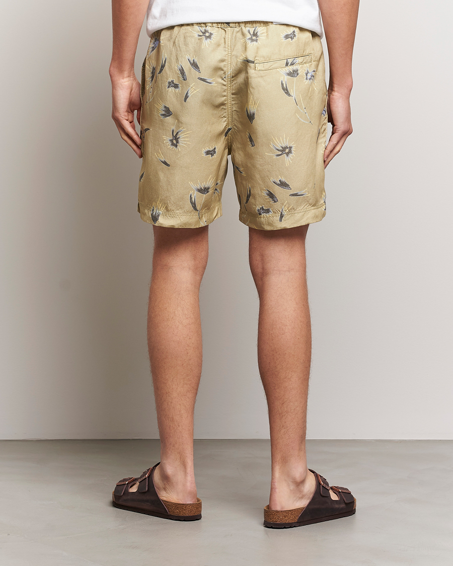 Men | Shorts | NN07 | Warren Tencel/Linen Printed Shorts Pale Olive