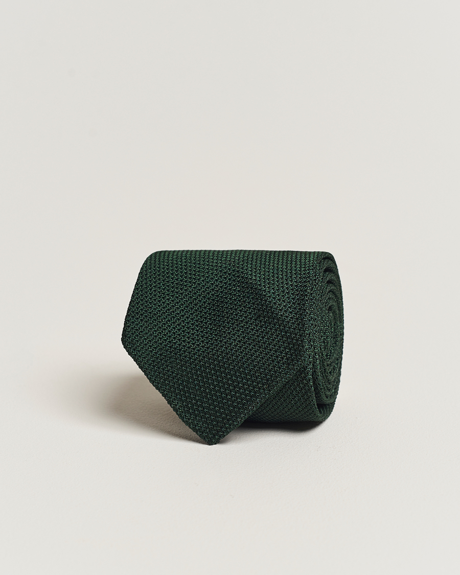 Men | Ties | Finamore Napoli | Grenadine Silk Tie Forest Green
