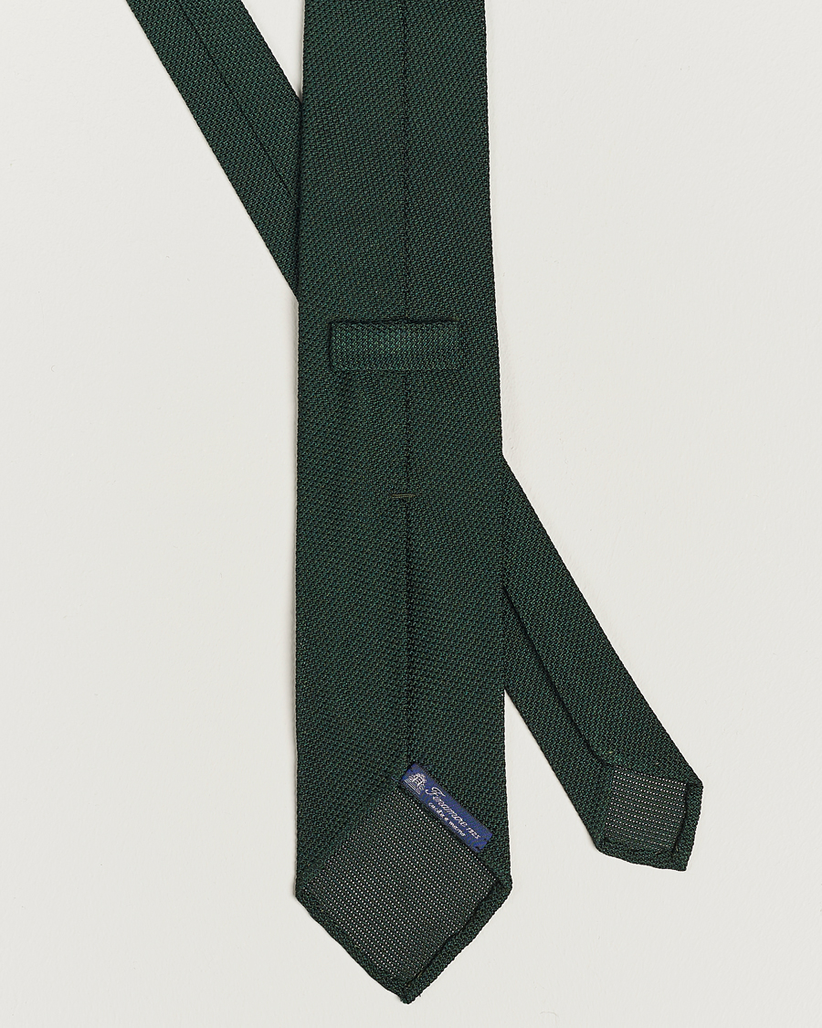 Men | Ties | Finamore Napoli | Grenadine Silk Tie Forest Green