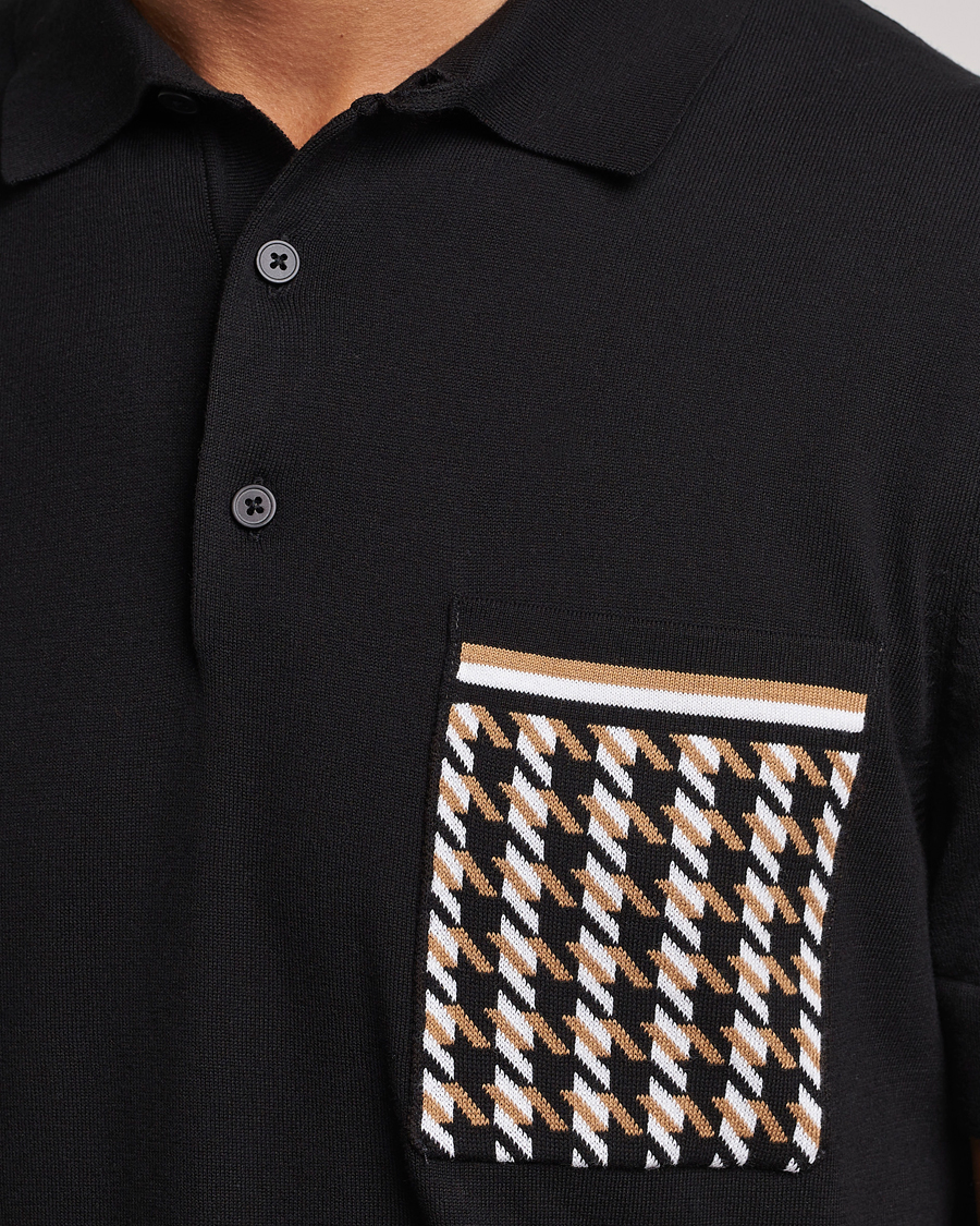 Men | Polo Shirts | BOSS BLACK | Ofiordo Checked Pocket Polo Black