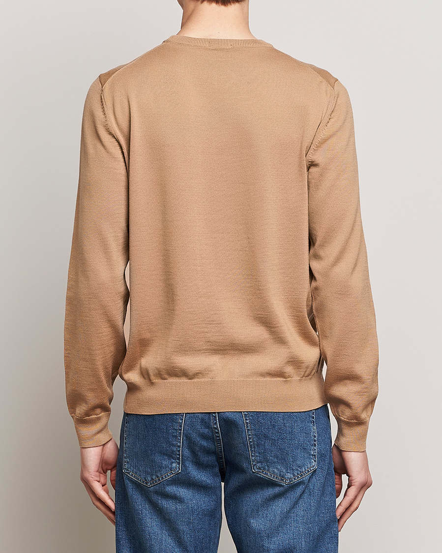 Men | Sweaters & Knitwear | BOSS BLACK | Botto Wool Knitted Crew Neck Sweater Medium Beige