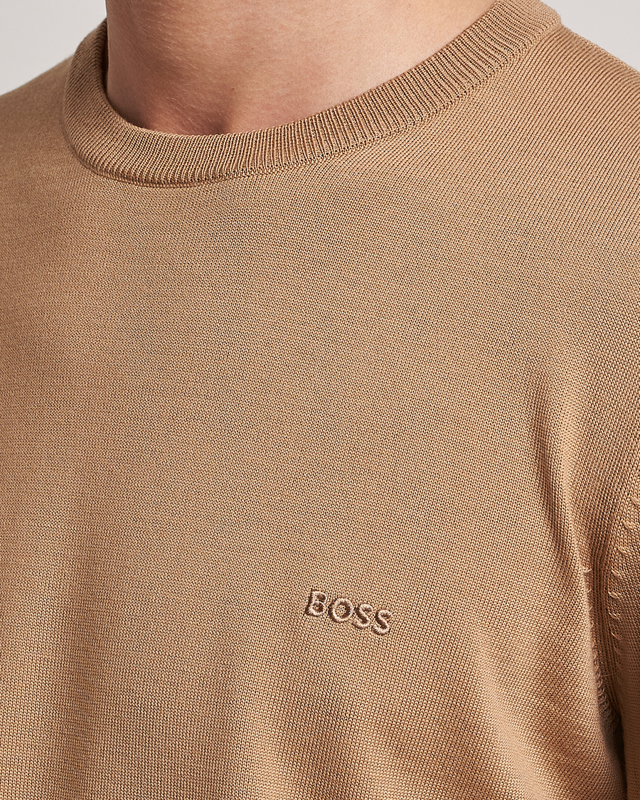 Men | Sweaters & Knitwear | BOSS BLACK | Botto Wool Knitted Crew Neck Sweater Medium Beige