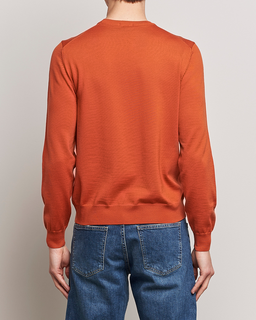 Men | Sweaters & Knitwear | BOSS BLACK | Botto Wool Knitted Crew Neck Sweater Dark Orange
