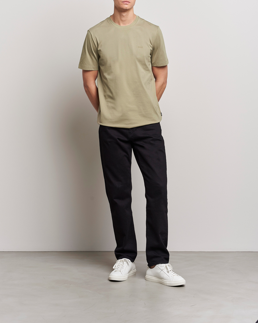 Men | T-Shirts | BOSS BLACK | Thompson Crew Neck T-Shirt Pastel Green
