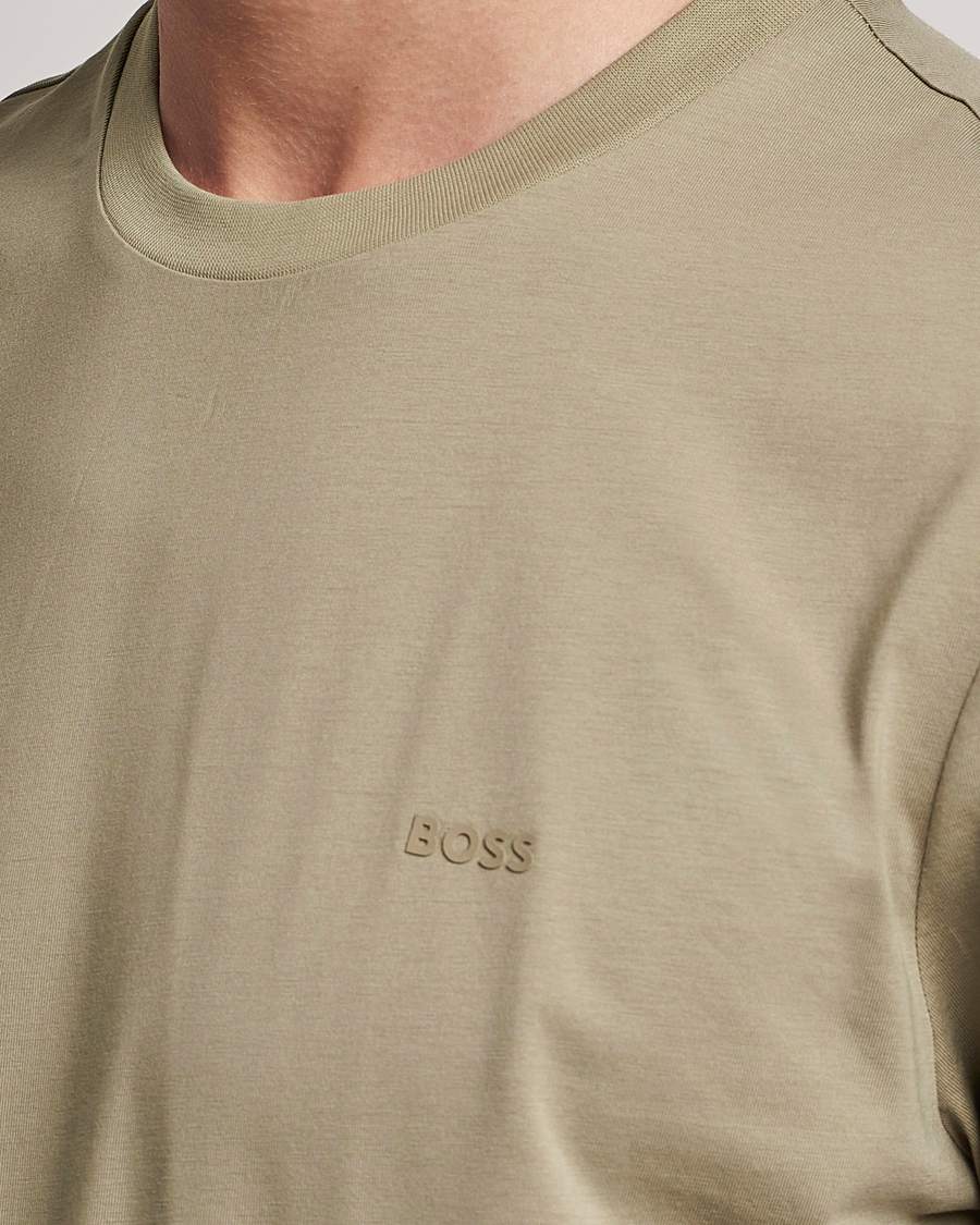 Men | T-Shirts | BOSS BLACK | Thompson Crew Neck T-Shirt Pastel Green