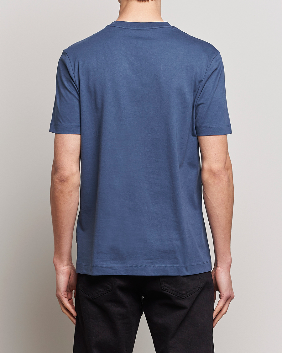 Men | T-Shirts | BOSS BLACK | Thompson Crew Neck T-Shirt Open Blue