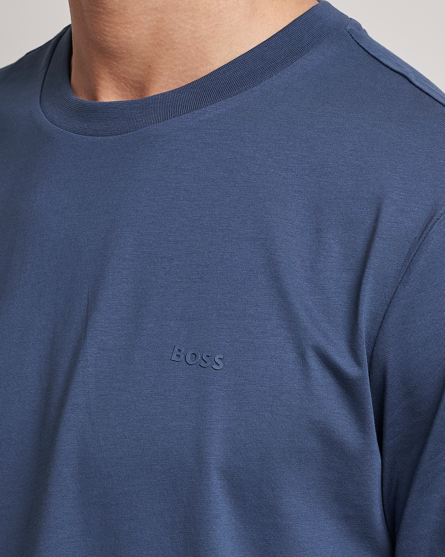 Men | T-Shirts | BOSS BLACK | Thompson Crew Neck T-Shirt Open Blue