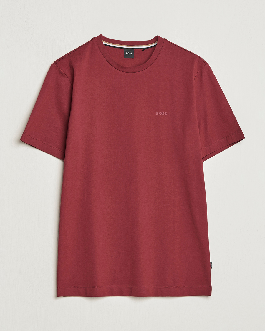 Men | T-Shirts | BOSS BLACK | Thompson Crew Neck T-Shirt Dark Red