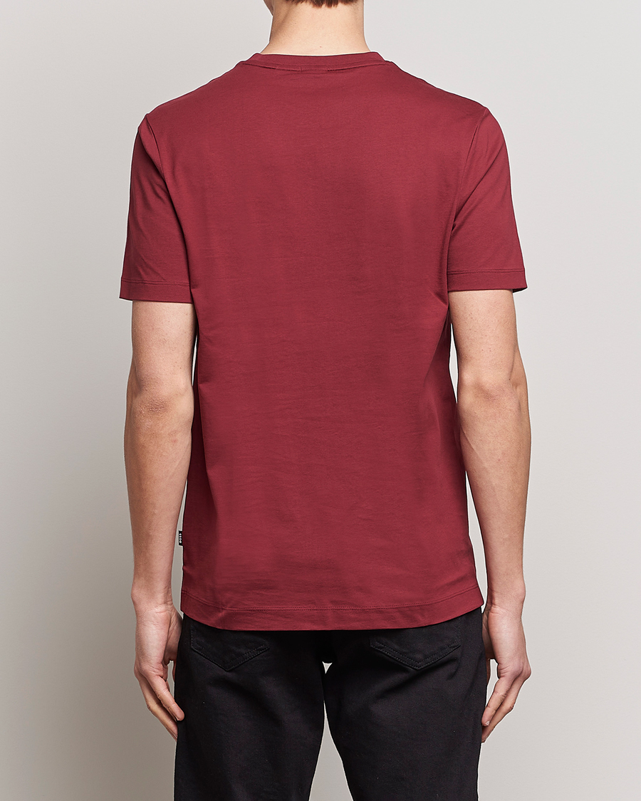 Men | T-Shirts | BOSS BLACK | Thompson Crew Neck T-Shirt Dark Red