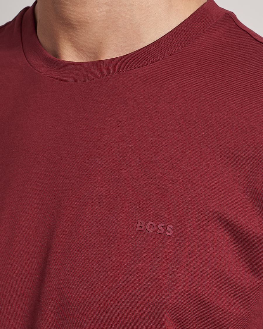 Men | T-Shirts | BOSS BLACK | Thompson Crew Neck T-Shirt Dark Red