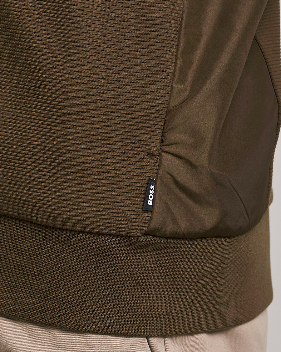 Men | Sweaters & Knitwear | BOSS BLACK | Shepherd Full Zip Sweater Open Green