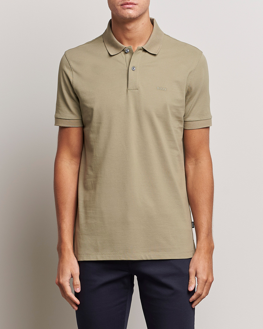 Men | Short Sleeve Polo Shirts | BOSS BLACK | Pallas Polo Pastel Green