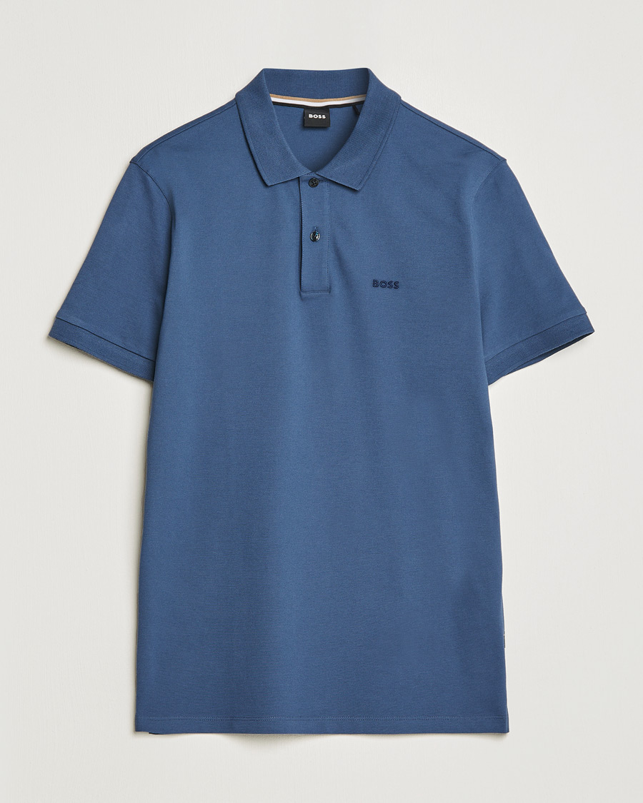 Men | Short Sleeve Polo Shirts | BOSS BLACK | Pallas Polo Open Blue