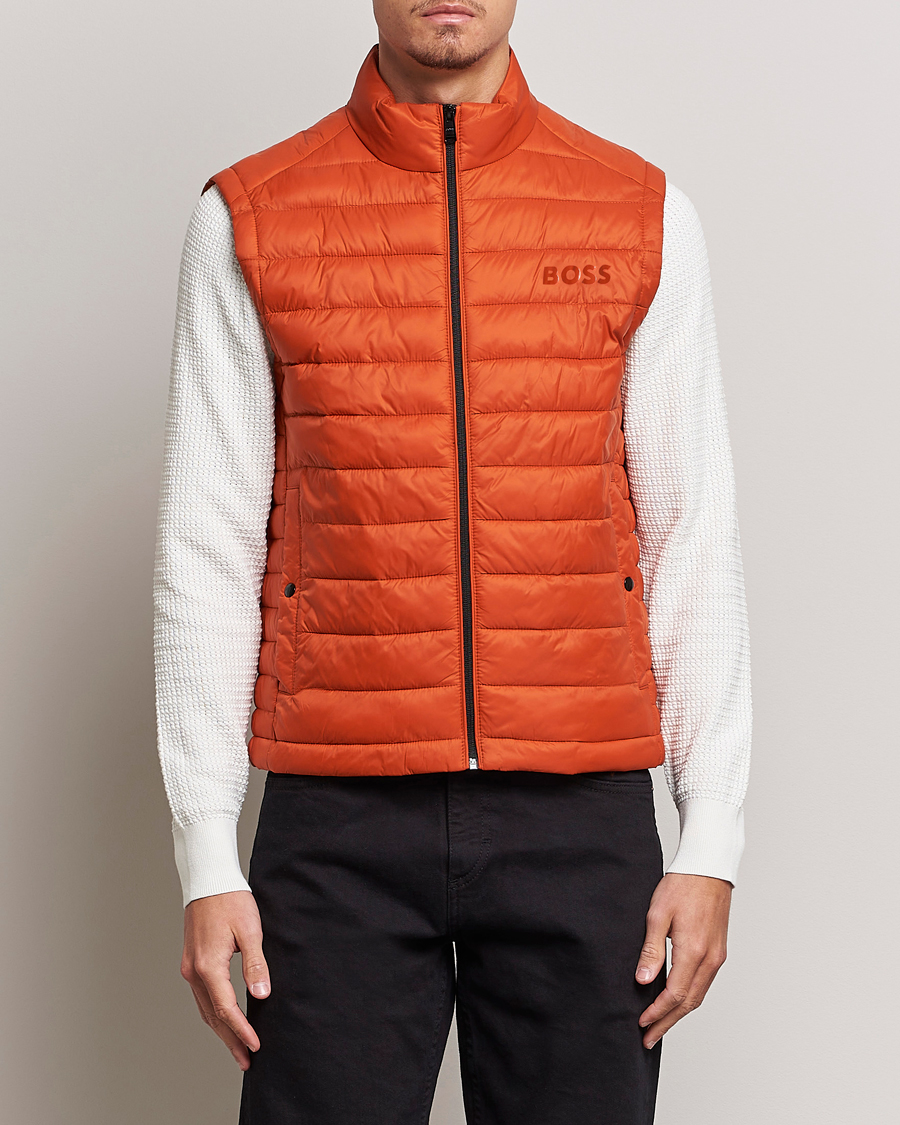Men | Formal jackets | BOSS BLACK | Calano Down Vest Dark Orange