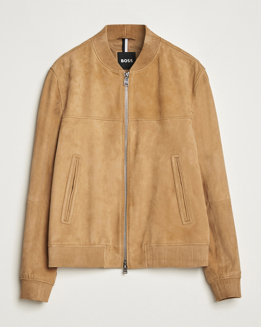 Men | Coats & Jackets | BOSS BLACK | Malbano Suede Jacket Medium Beige