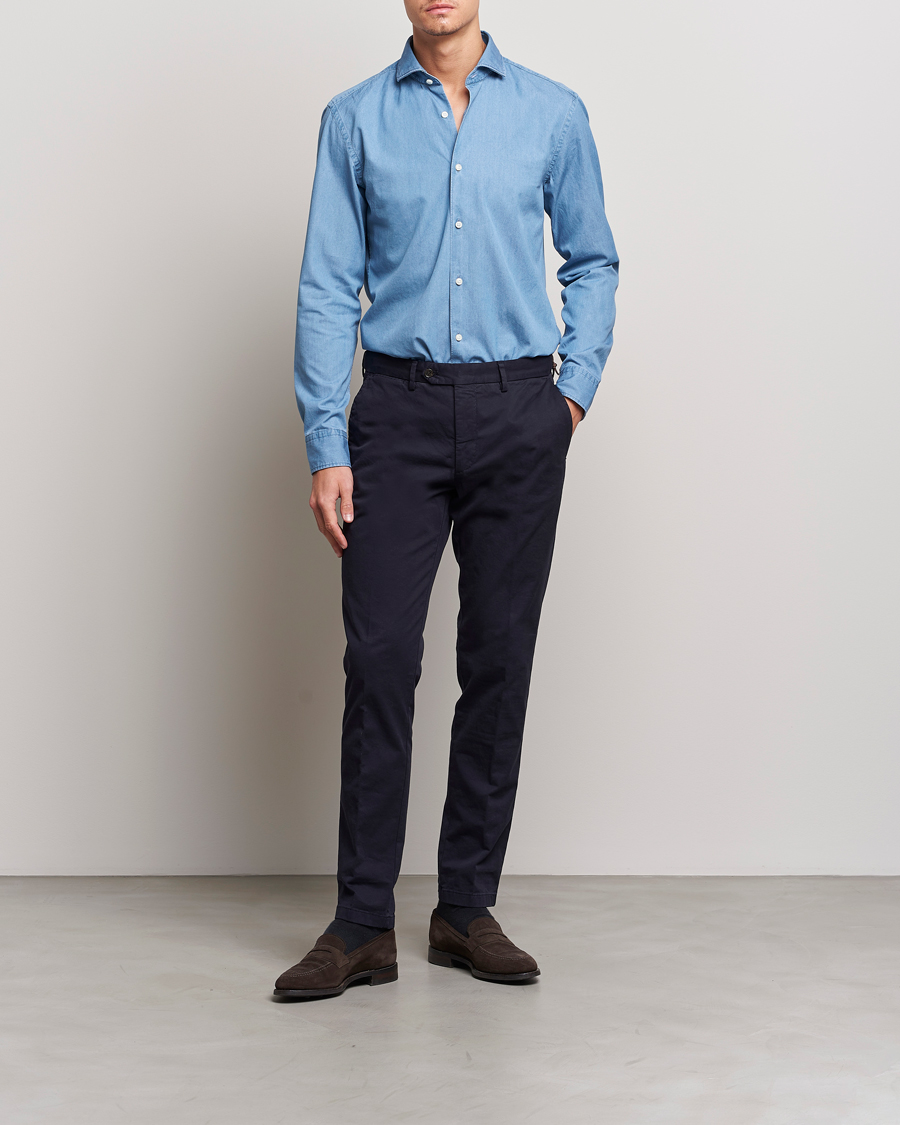 Men | Shirts | BOSS BLACK | Hal Denim Shirt Open Blue