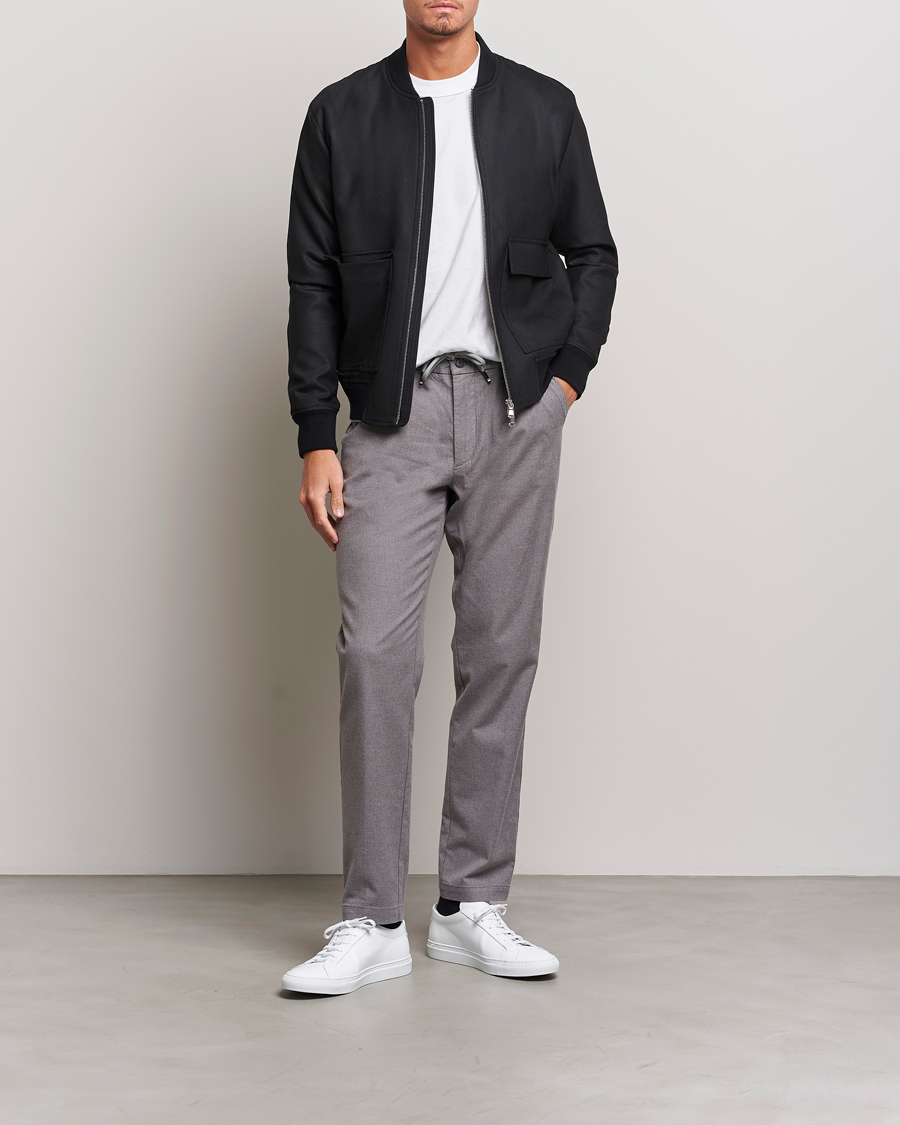Men | Trousers | BOSS BLACK | Kane Pleated Drawstring Trousers Silver