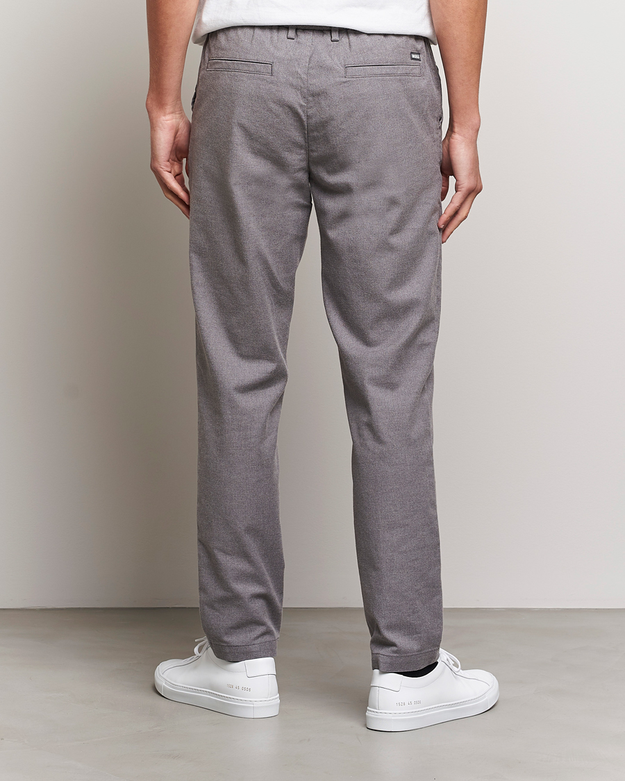 Men | Trousers | BOSS BLACK | Kane Pleated Drawstring Trousers Silver