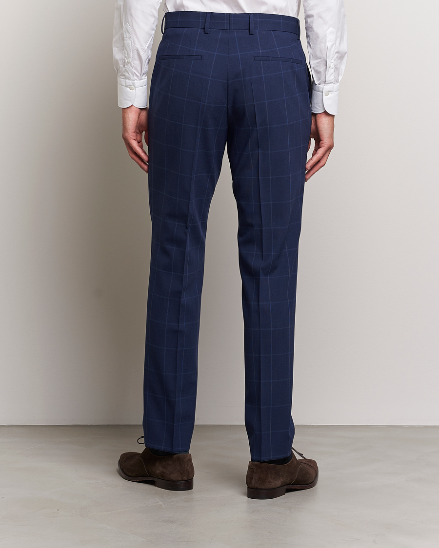Men | Trousers | BOSS BLACK | Genius Checked Suit Trousers Dark Blue