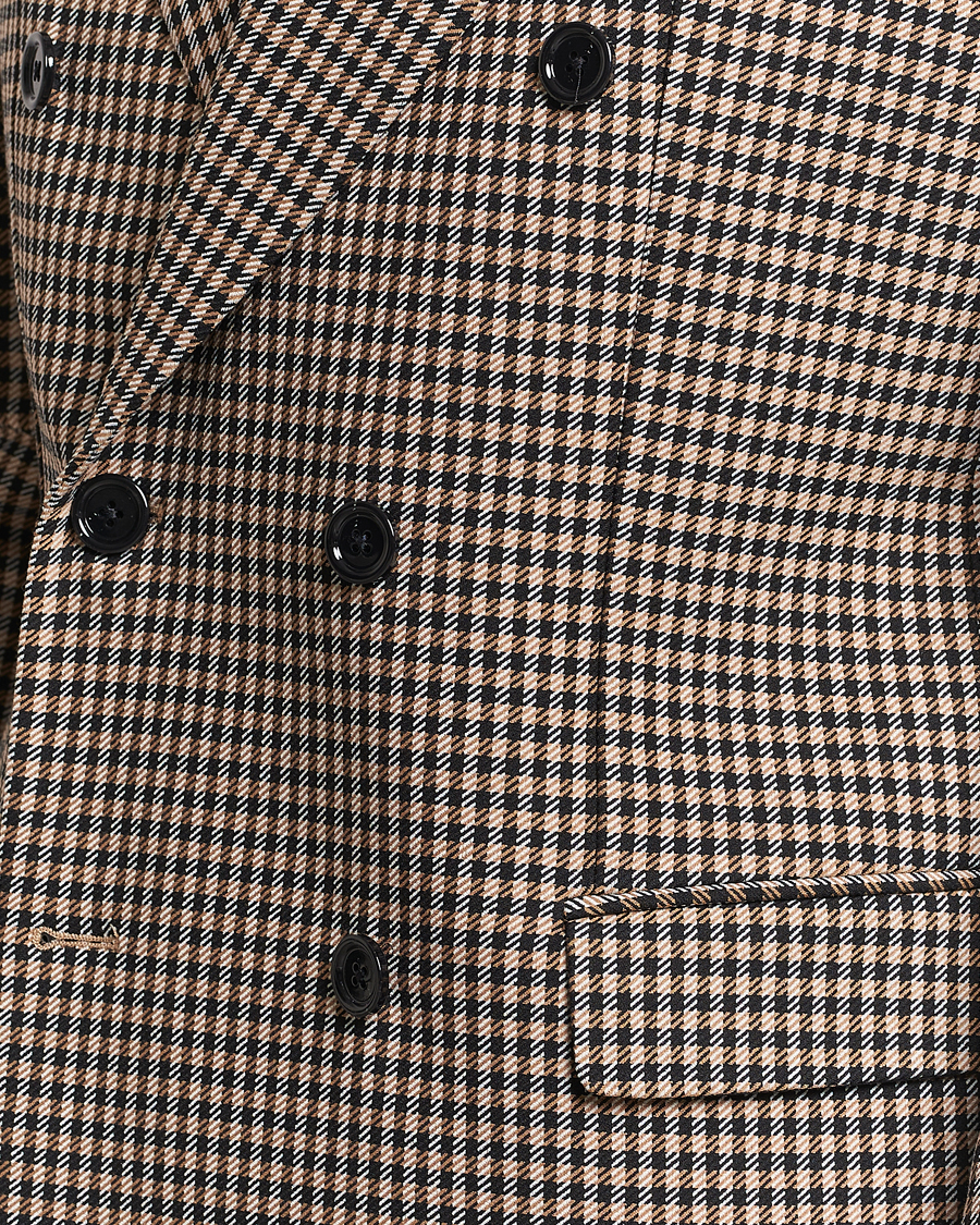 Men | Blazers | BOSS BLACK | Carper Tweed Checked Double Breasted Blazer Beige