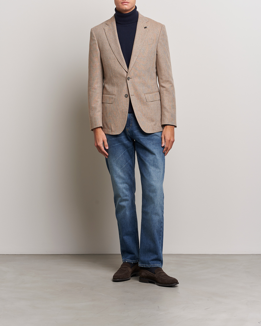 Men | Blazers | BOSS BLACK | Huston Herringbone Blazer Medium Beige