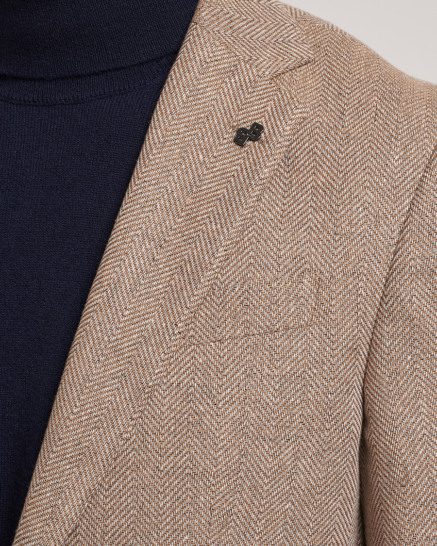 Men | Blazers | BOSS BLACK | Huston Herringbone Blazer Medium Beige