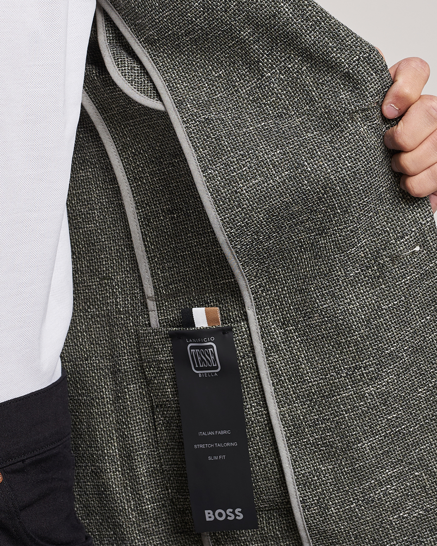 Men | Blazers | BOSS BLACK | Hanry Cotton Patch Pocket Blazer Open Green