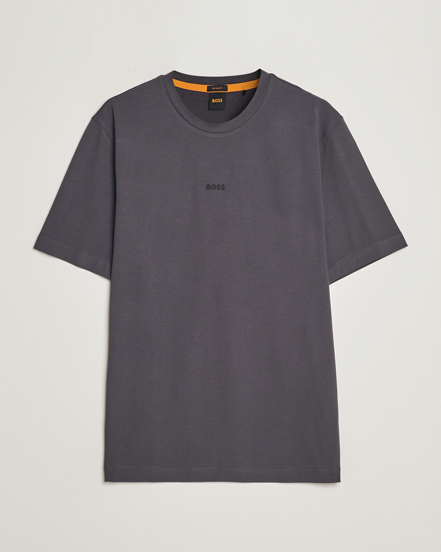 Men |  | BOSS ORANGE | Tchup Logo Crew Neck T-Shirt Dark Grey