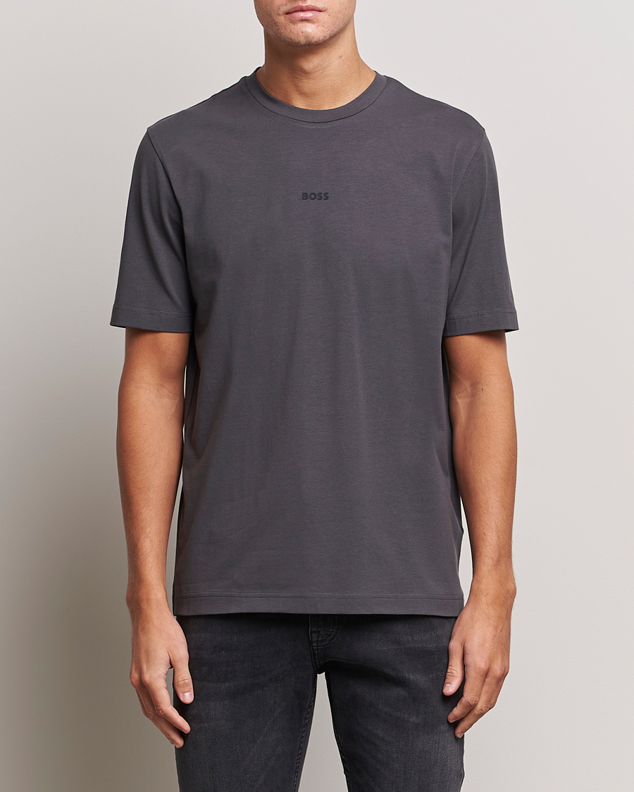 Men |  | BOSS ORANGE | Tchup Logo Crew Neck T-Shirt Dark Grey