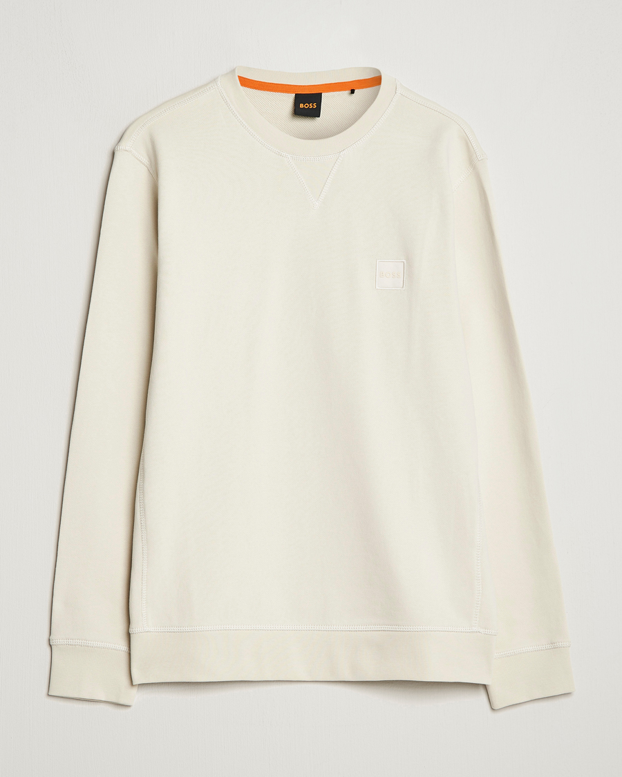 Men | Sweaters & Knitwear | BOSS ORANGE | Westart Logo Sweatshirt Light Beige