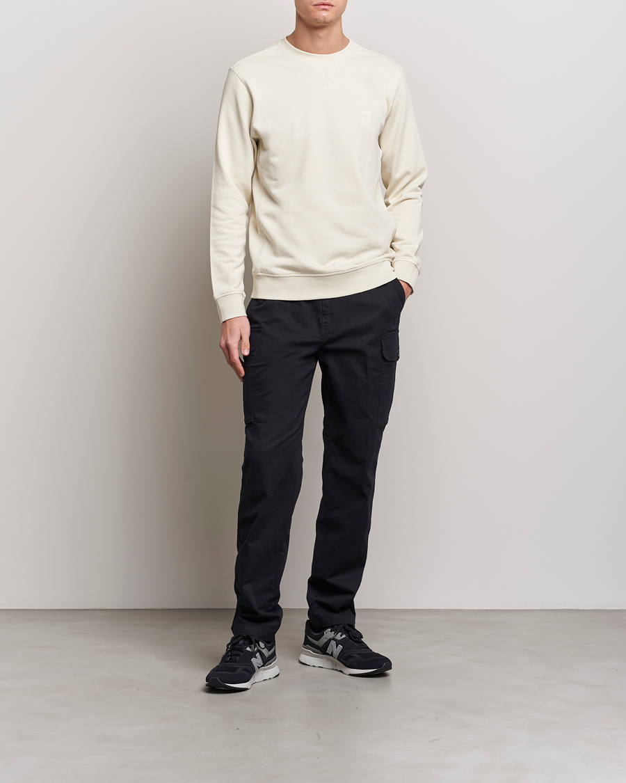 Men | Sweaters & Knitwear | BOSS ORANGE | Westart Logo Sweatshirt Light Beige
