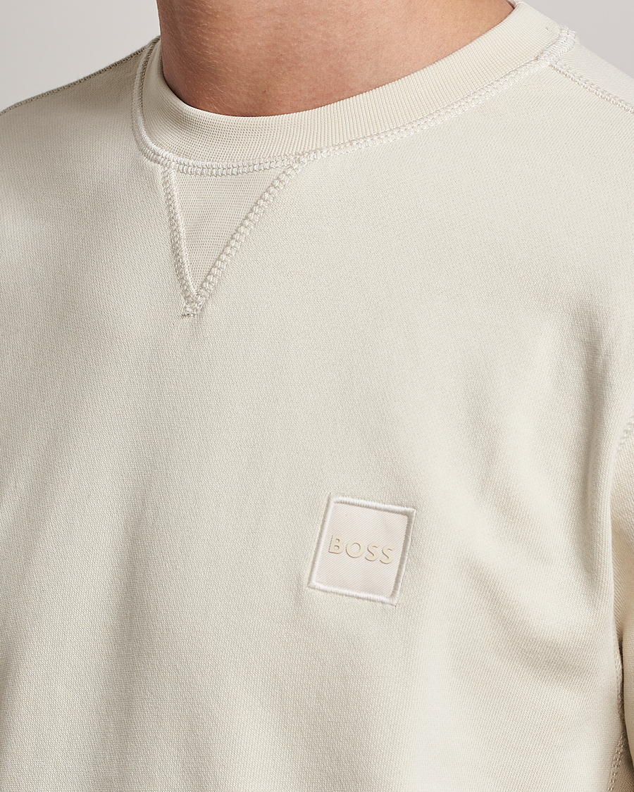 Men | Sweaters & Knitwear | BOSS ORANGE | Westart Logo Sweatshirt Light Beige